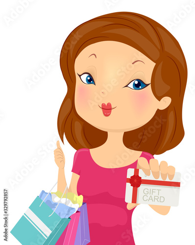 Girl Gift Card Illustration