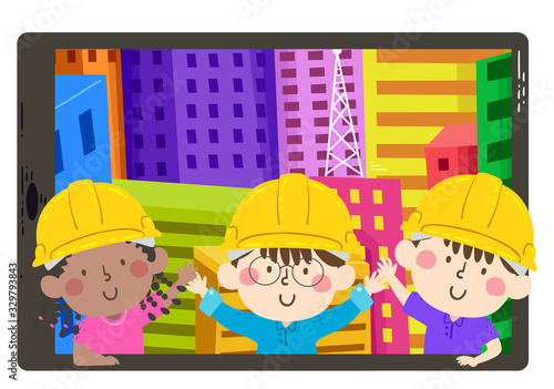 Kids Engineers Buildings Ta...