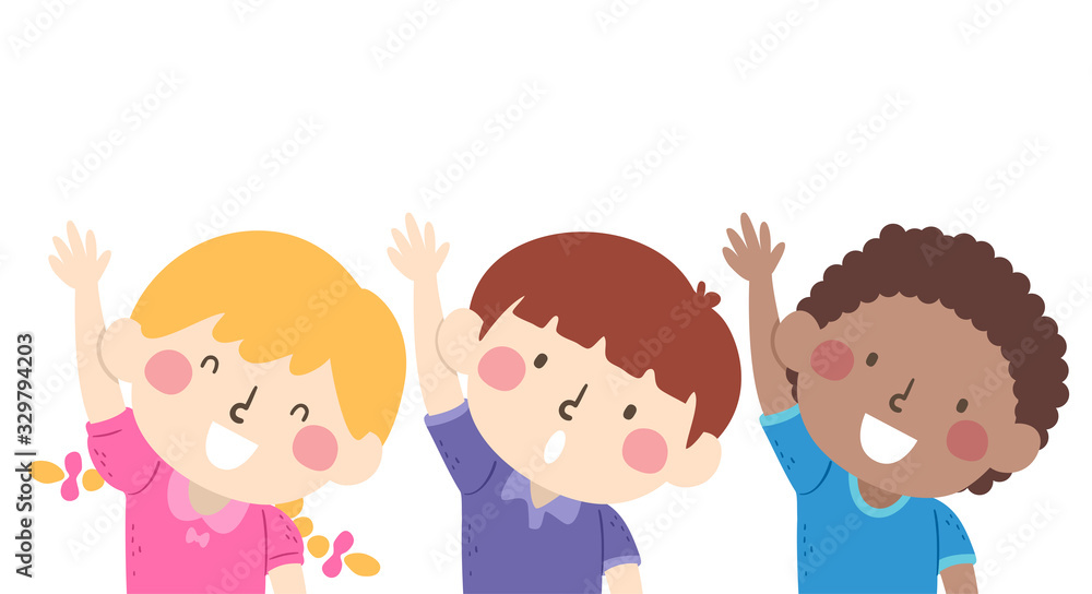 Kids Raise Your Right Hand Illustration