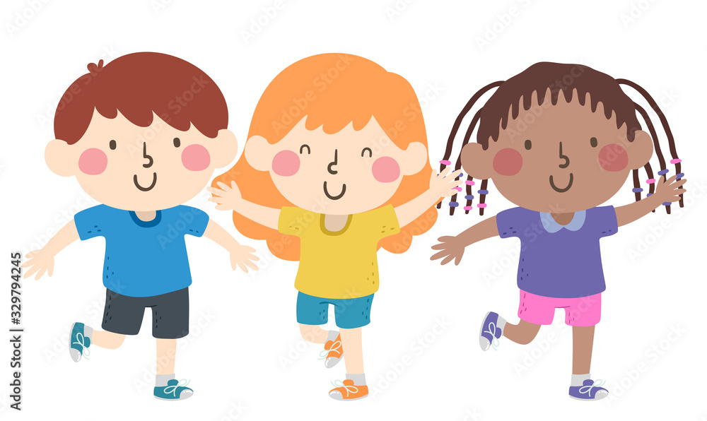 Kids Stand On Your Left Foot Illustration Kids Stand On Your Left Foot Illustration