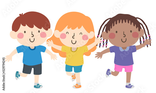 Kids Stand On Your Left Foot Illustration