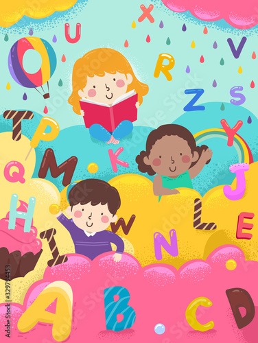 Kids Alphabet Sweets Letters Illustration