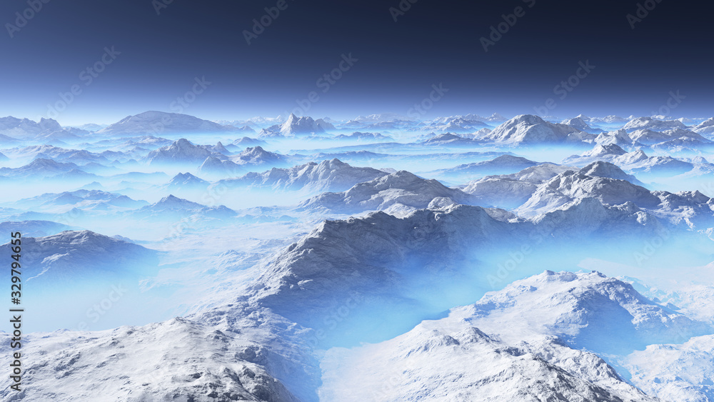 Frozen planet. Alien landscape Frozen planet. Alien landscape