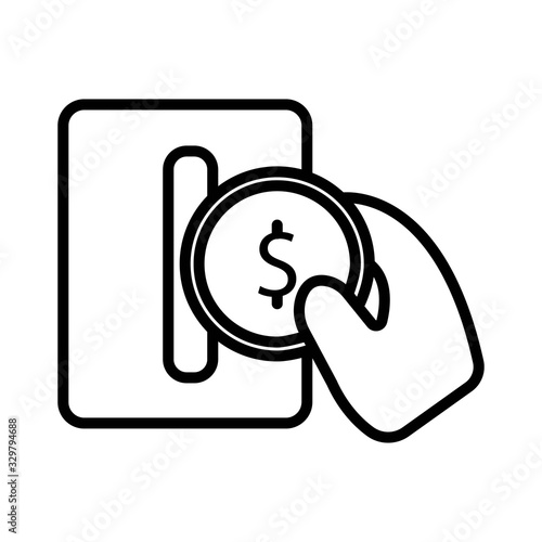 Insert coin or pay with coin icon