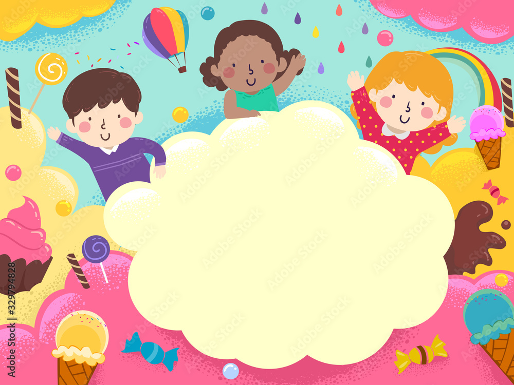 Kids Sweets Colorful Frame Illustration