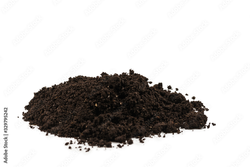 A handful of earth isolated on white background. A handful of earth isolated on white background.