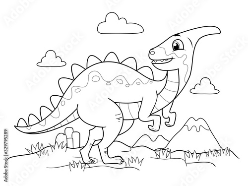 Dinosaur Black And White Illustration
