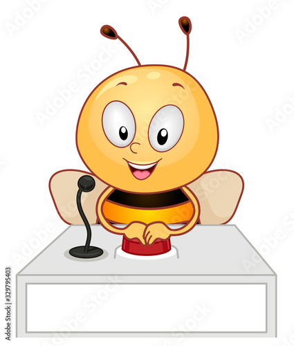 Mascot Bee Quiz Bee Illustr...
