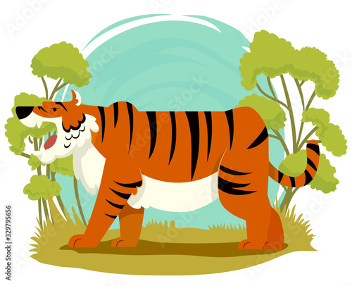 Tiger Wildlife Illustration