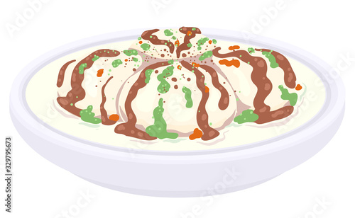 Holi Food Dahi Vada Illustration