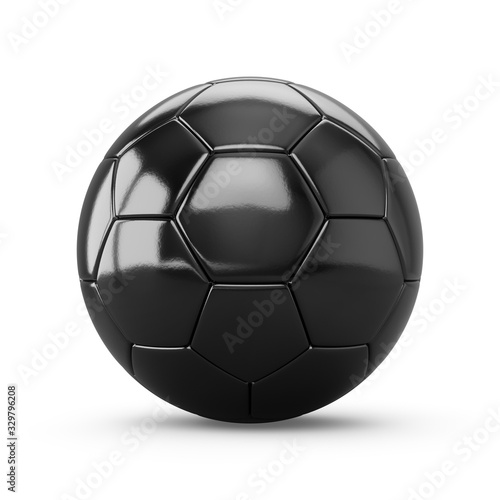 Fototapeta Naklejka Na Ścianę i Meble -  3D rendering Isolated Black Soccer Ball with white background