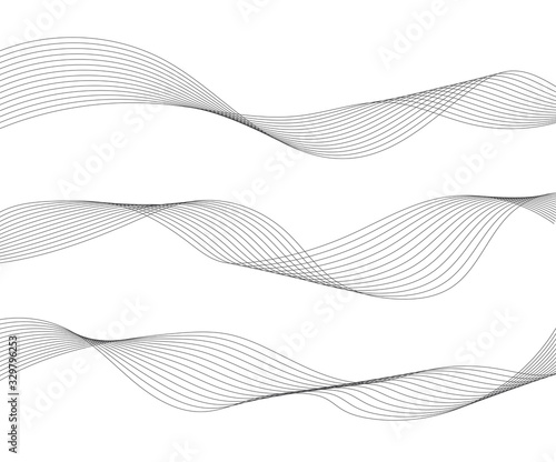 Wave lines isolated on white background. Curved wavy line. Vector illustration