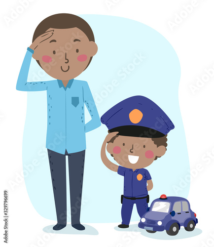 Kid Boy Man Role Play Polic...