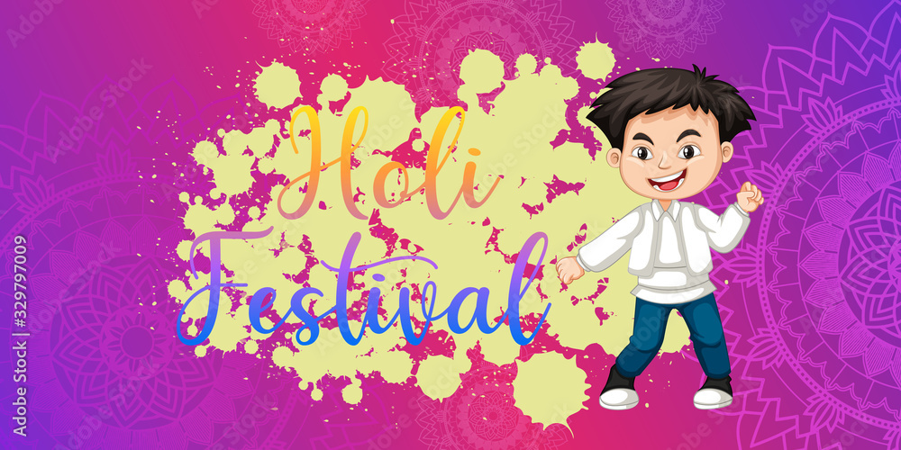 Happy Holi festival poster design with colorful background Happy Holi festival poster design with colorful background