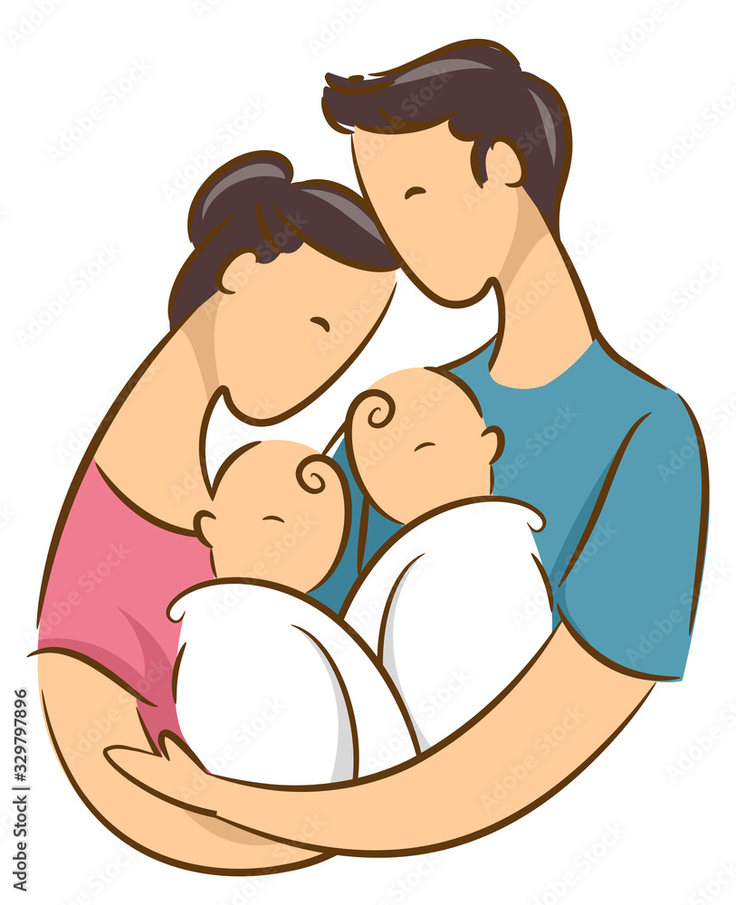 Parent with Newborn Twins