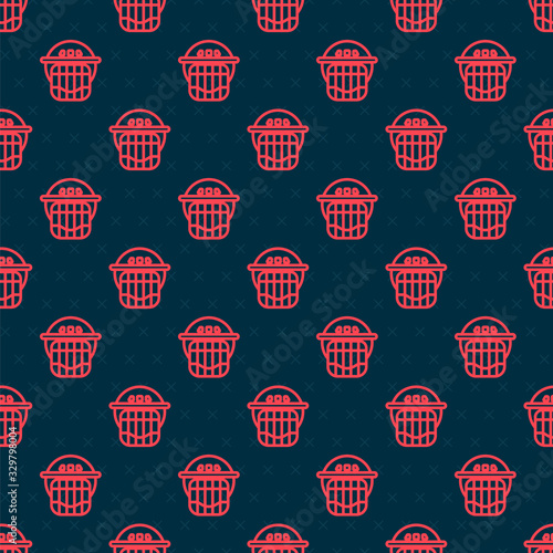 Photography Red line Hockey helmet icon isolated seamless pattern on black background
