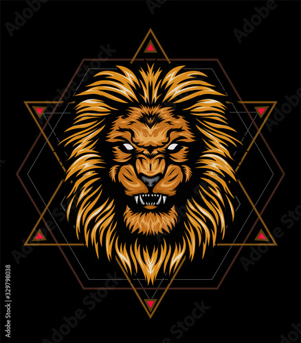 Fototapeta Naklejka Na Ścianę i Meble -  THE lion illustration - lion logo
