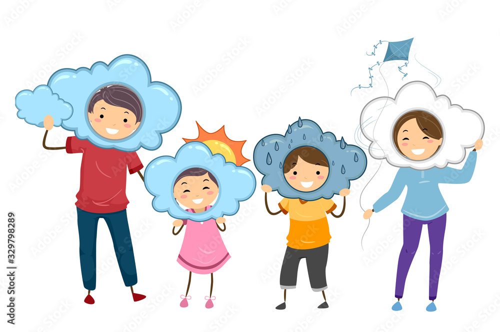 Stickman Family Meteorology Weather Illustration Stickman Family Meteorology Weather Illustration