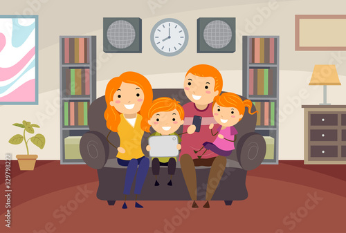 Home Automation Multiple Devices Illustration
