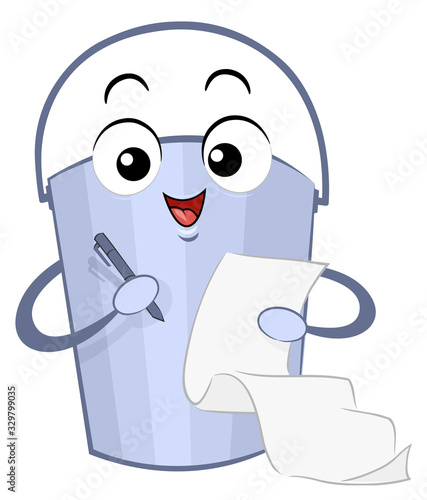 Bucket Mascot Bucket List Illustration