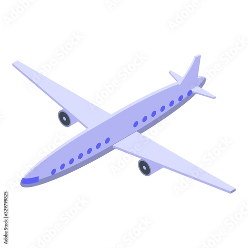 Airplane icon. Isometric of airplane vector icon for web design isolated on white background