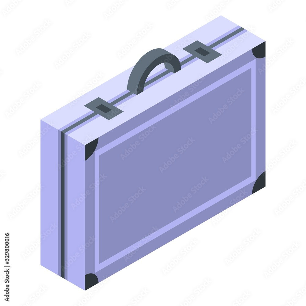 Money steel case icon. Isometric of money steel case vector icon for web design isolated on white background Money steel case icon. Isometric of money steel case vector icon for web design isolated on white background