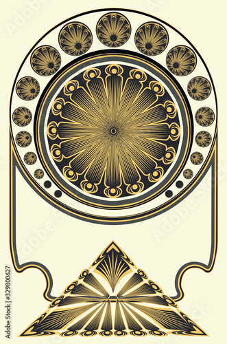 Art nouveau inspired floral frame