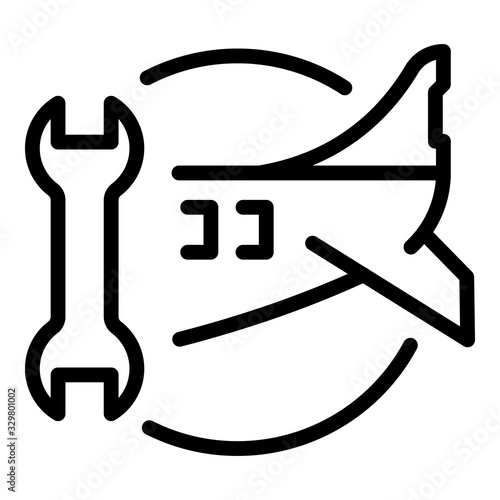 Aircraft repair icon. Outline aircraft repair vector icon for web design isolated on white background