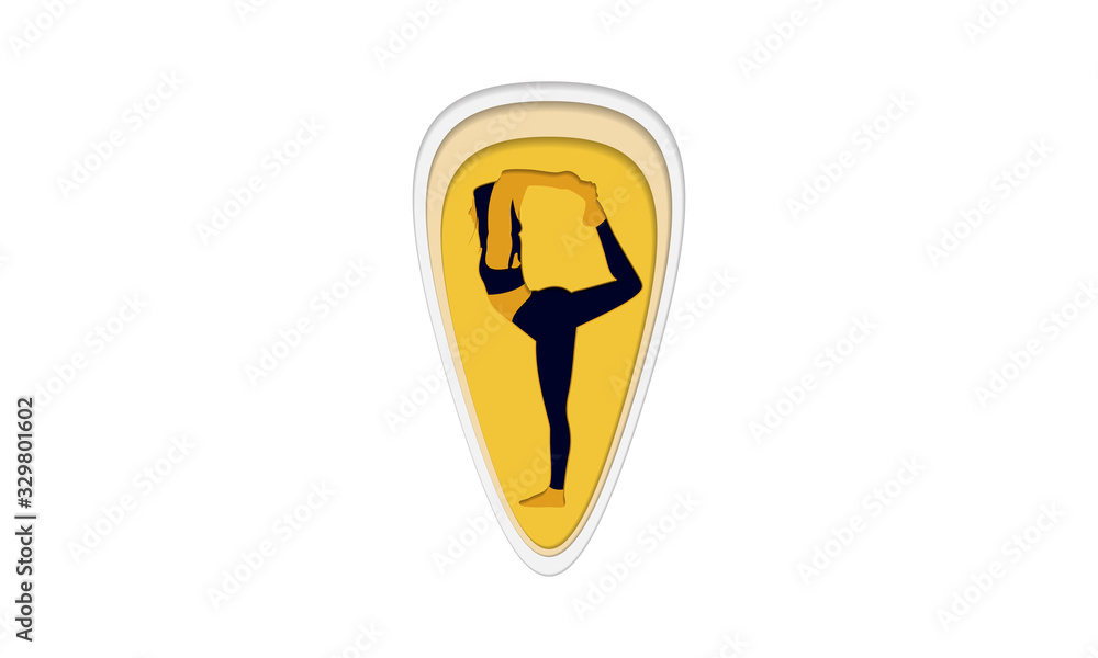 Silhouette of a beautiful woman doing yoga for poster or banner design in paper cut style. Silhouette of a beautiful woman doing yoga for poster or banner design in paper cut style.