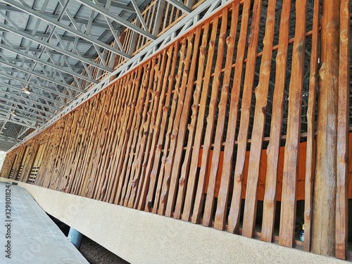  Wood, bark, wall made of bark, wall made of bark. Jackfruit wood.