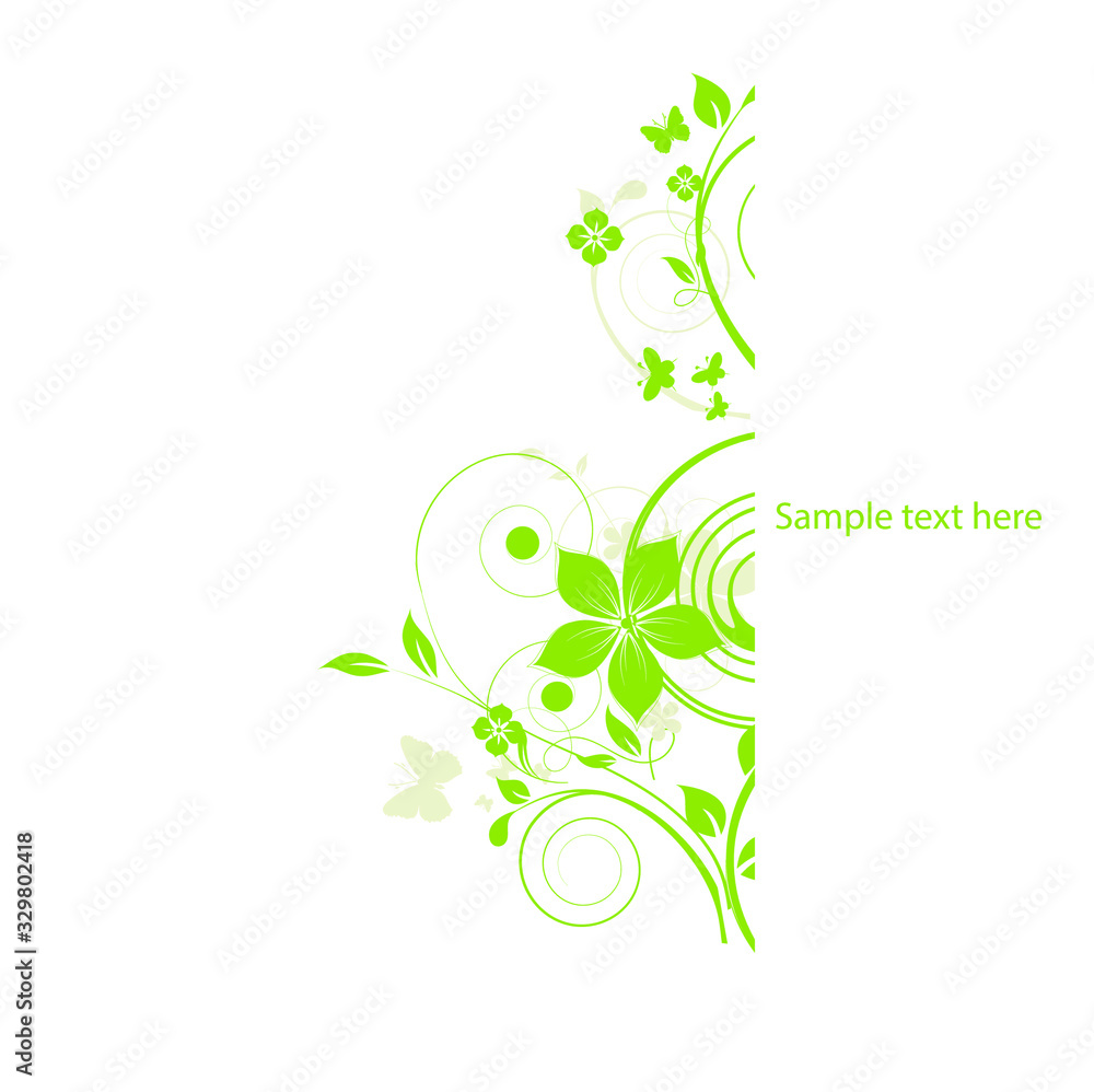 green floral background with leaves and flowers green floral background with leaves and flowers