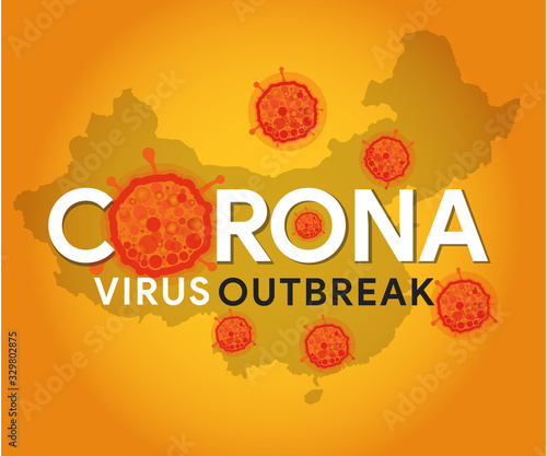 Corona virus model Ncov covid-19 plague in wuhan china country background vector illustration