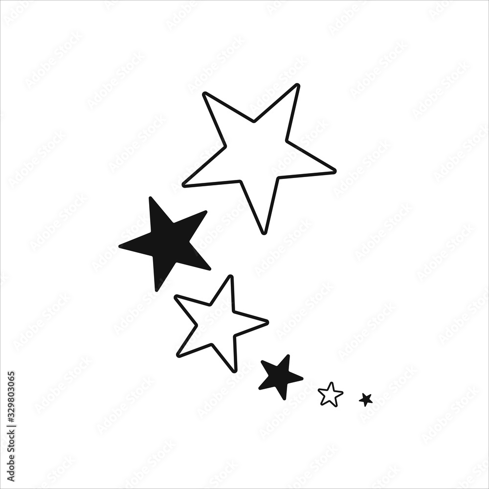 Obraz premium Star icons set. A collection of night luminaries. Logos Vector illustration