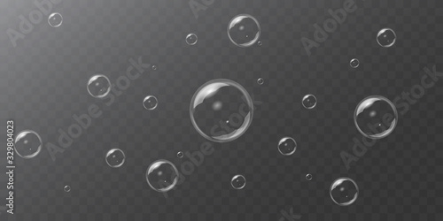 Bubbles under water vector illustration on transparent background