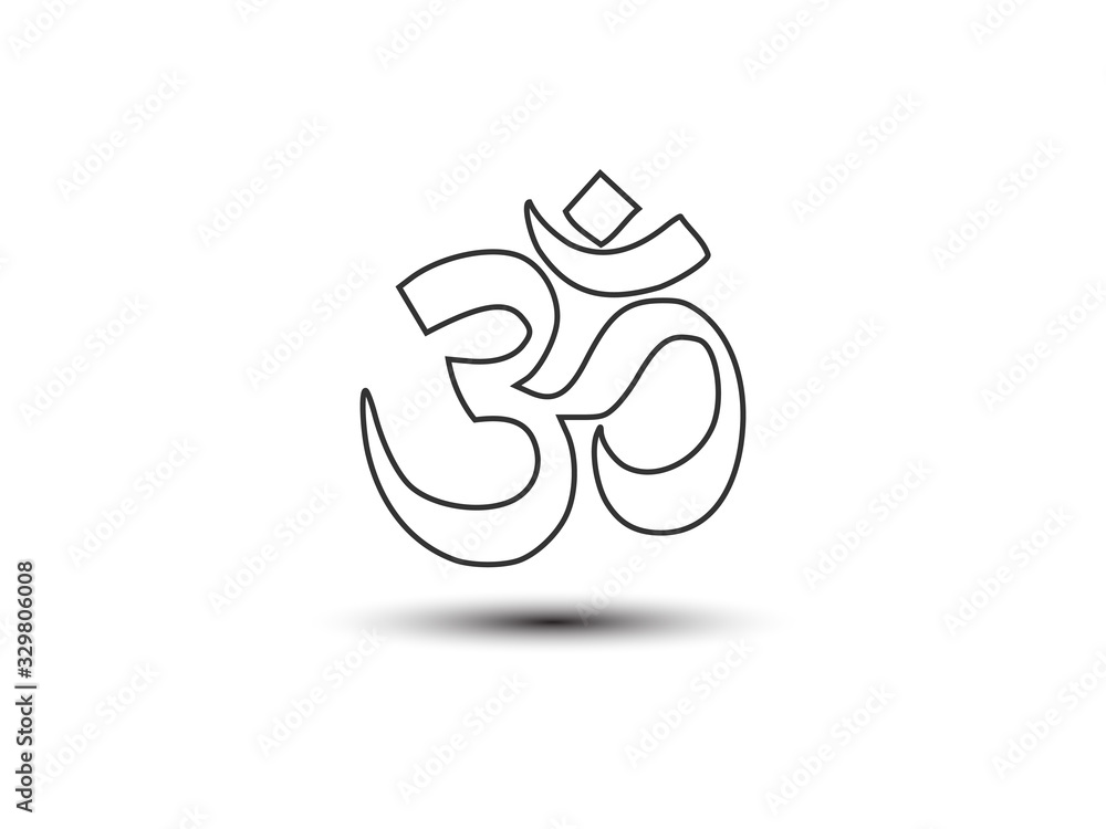 Fototapeta premium Aum om symbol. Vector illustration, flat design.