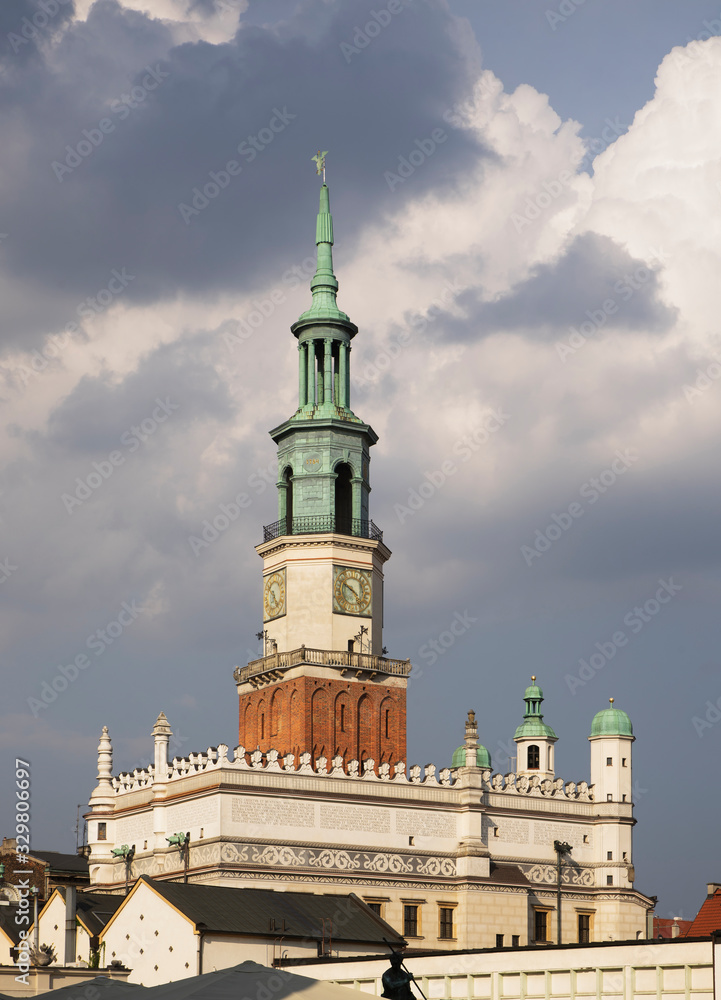 Obraz premium Town hall at Old Market square in Poznan. Poland