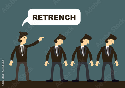 Business professionals order to leave by employer. Concept of retrenchment.