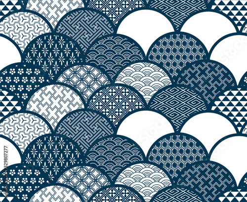 traditional geometric kimono pattern vector sketch illustration line art japanese chinese oriental design