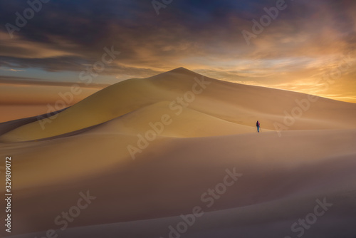 Sunset Over Ibex Dunes in Death Valley  CA