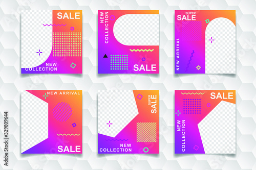 Modern promotion square web for Social Media Banner Template Collection, Flash sale, Discount template, Email ad newsletter layouts.