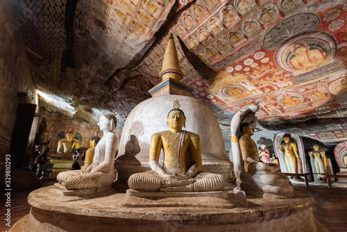 Sri Lanka,Dumbulla 2019-June-08: Tourist visit Dambulla cave temple also known as the Golden Temple of Dambulla is a World Heritage Site in Sri Lanka