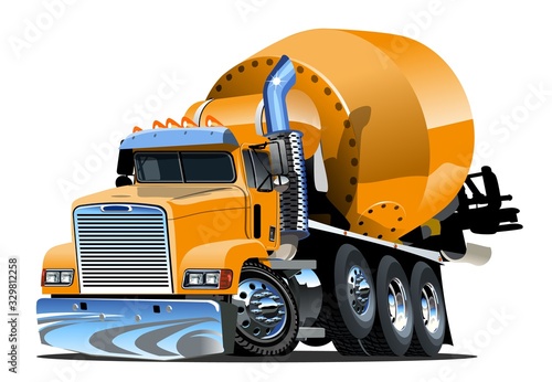 Cartoon Concrete Mixer Truck