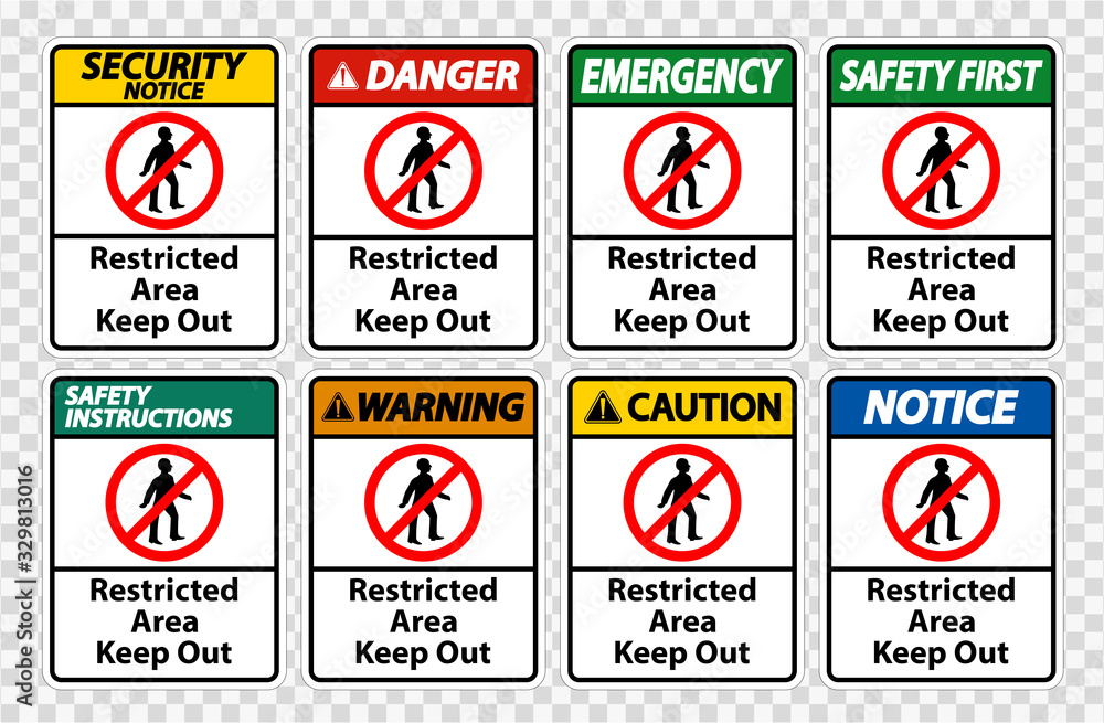 Restricted Area Keep Out Symbol Sign Isolate on transparent Background,Vector Illustration