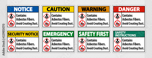  Label Contains Asbestos Fibers,Avoid Creating Dust