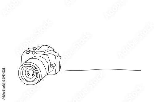 camera ,line drawing style, vector design