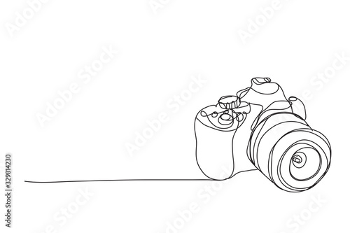 camera ,line drawing style, vector design