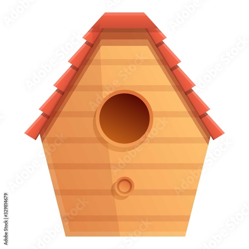 Bird house shape icon. Cartoon of bird house shape vector icon for web design isolated on white background
