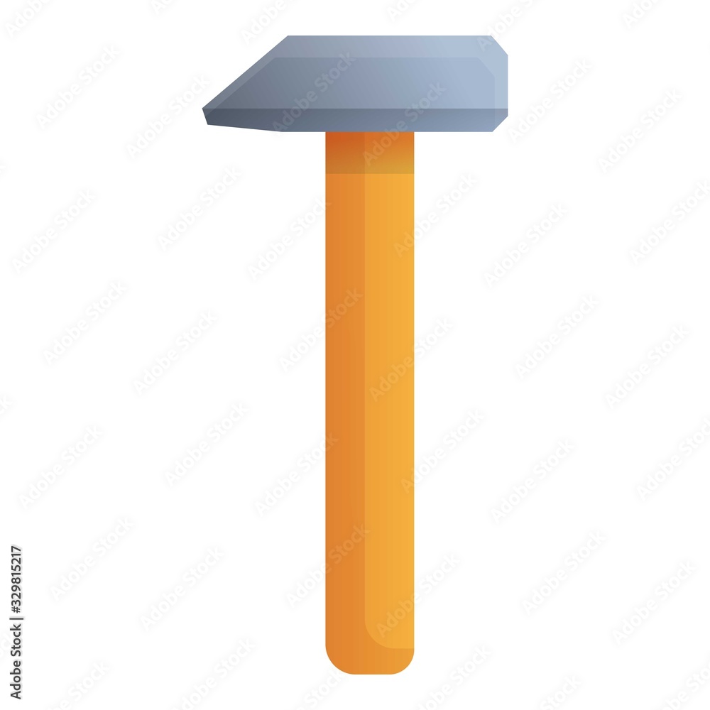 Work hammer icon. Cartoon of work hammer vector icon for web design isolated on white background Work hammer icon. Cartoon of work hammer vector icon for web design isolated on white background