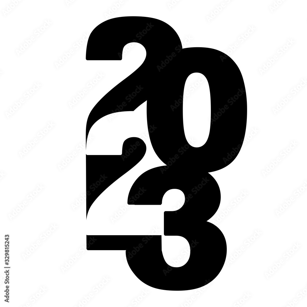 Naklejka premium Christmas card 2023 in typographical design. 