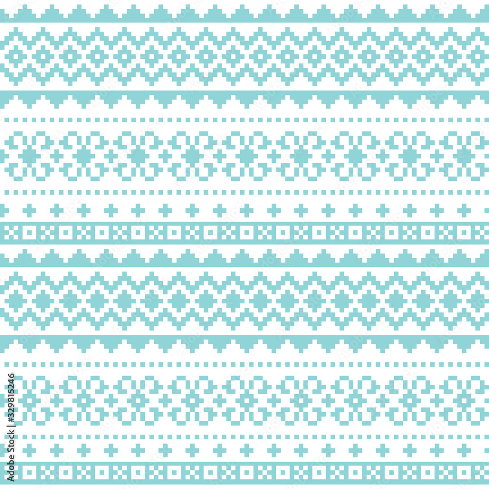 Fair Isle traditional knittting style vector seamless design, Scotish Shetland islands repetitive design